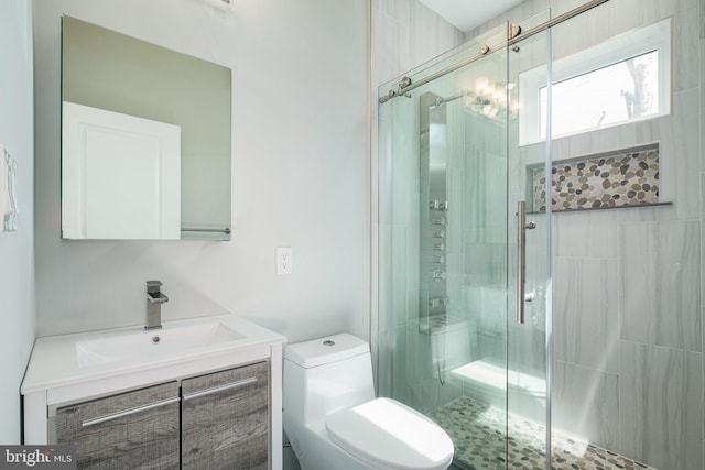 700 Moyer St Unit 103, Philadelphia, PA 19125 - bathroom with vanity, toilet, and a shower with door