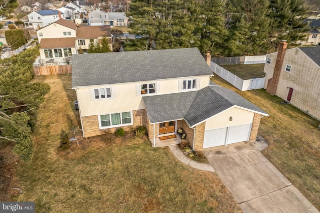 bird's eye view featuring a residential view