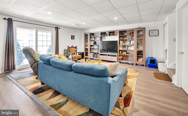 living room featuring light hardwood / wood-style flooring