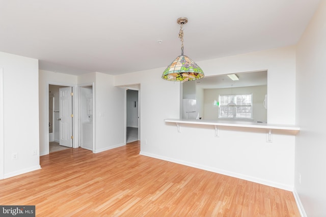 interior space with light hardwood / wood-style flooring