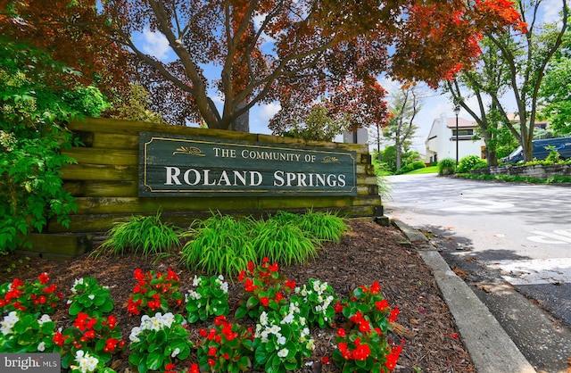 view of community sign