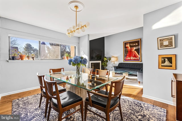 dining area with light wood-type flooring