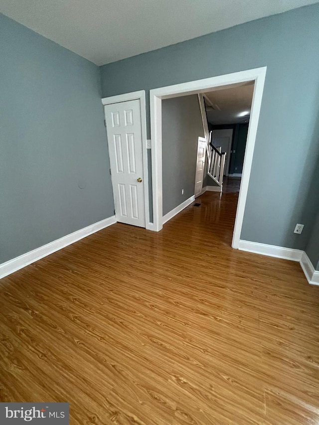 empty room featuring light wood-type flooring