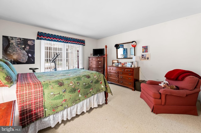 bedroom featuring carpet