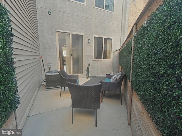 view of patio / terrace featuring central AC unit