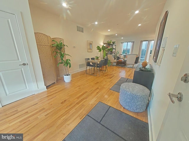 interior space with light wood-type flooring