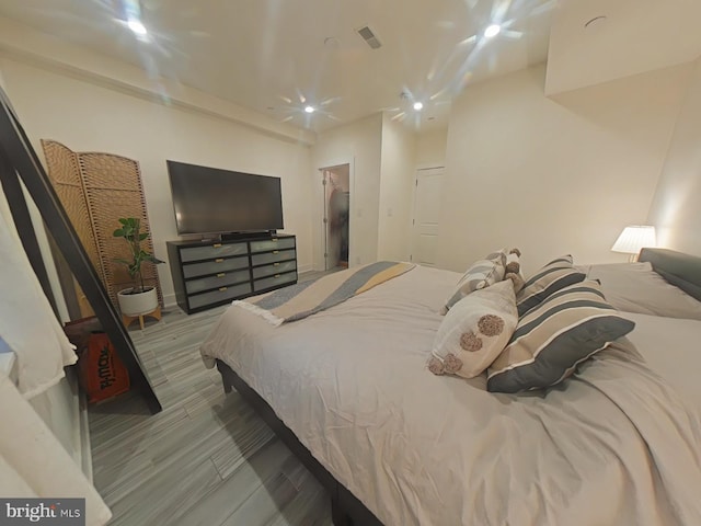 bedroom featuring light hardwood / wood-style flooring