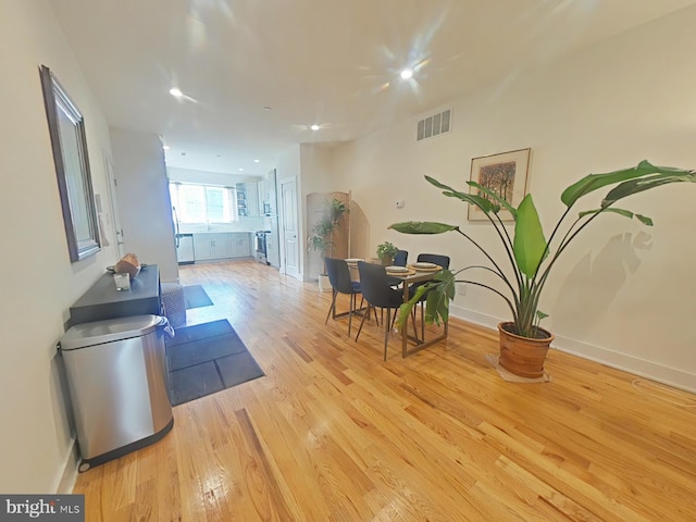 interior space with light wood-type flooring