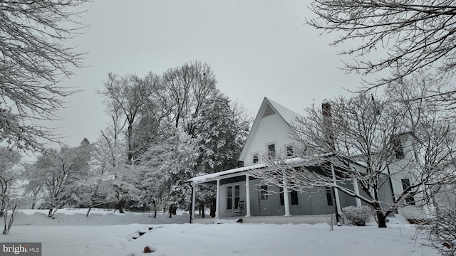 exterior space with a porch