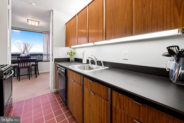 kitchen featuring sink and black appliances