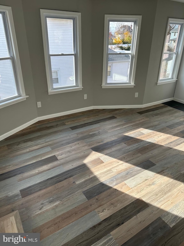 empty room featuring hardwood / wood-style flooring and a healthy amount of sunlight