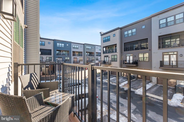 balcony featuring central AC