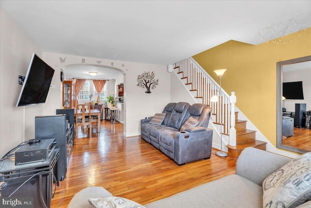 living room featuring hardwood / wood-style floors