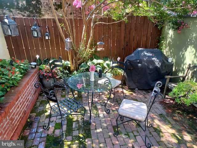 view of patio with area for grilling