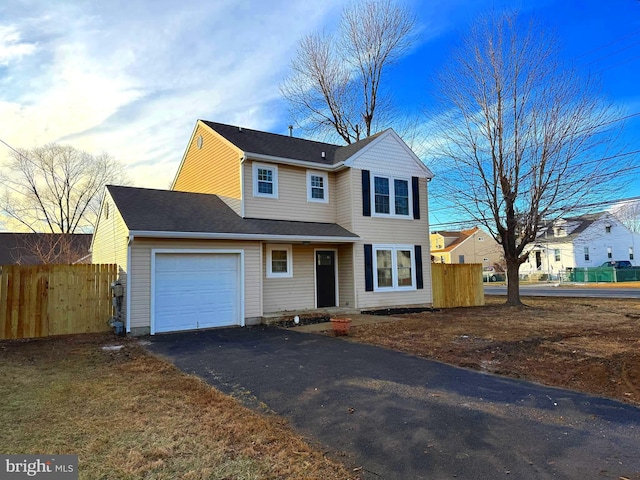 view of property featuring a garage