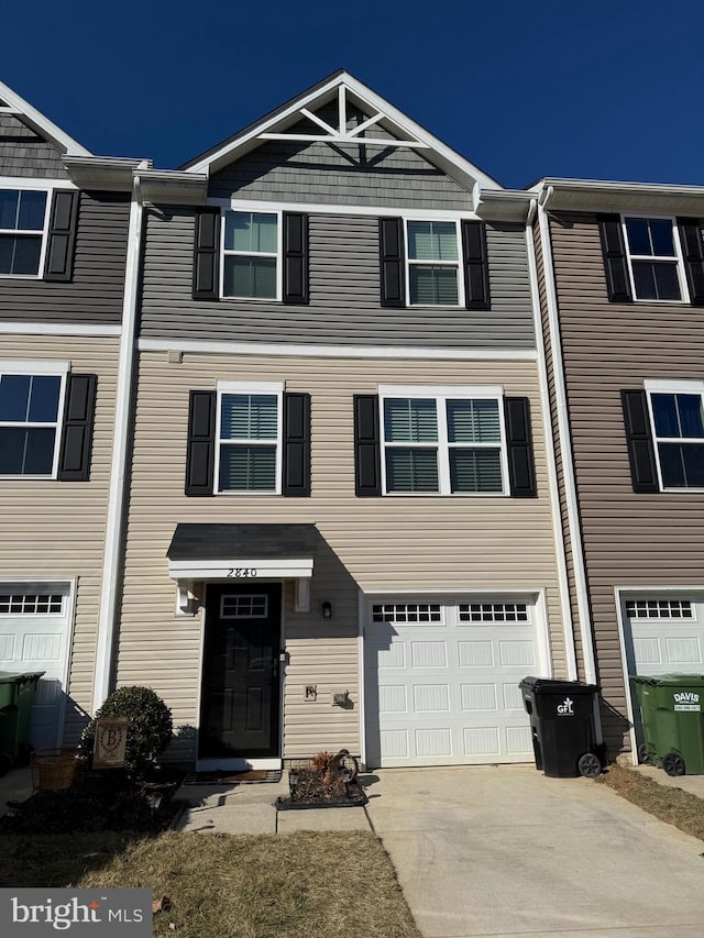 view of property featuring a garage