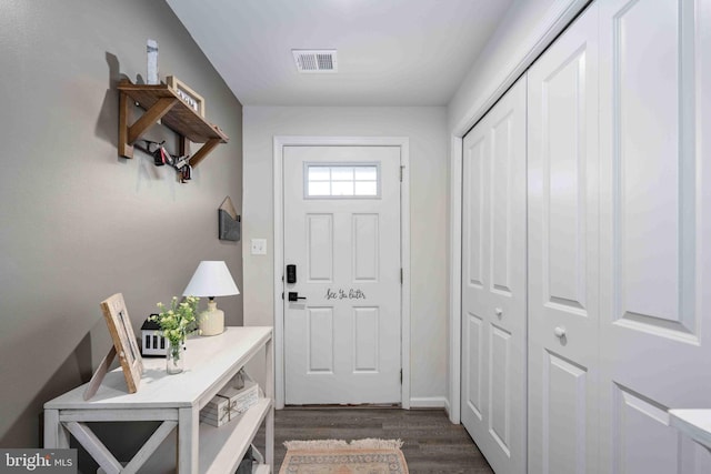 entryway featuring dark hardwood / wood-style flooring