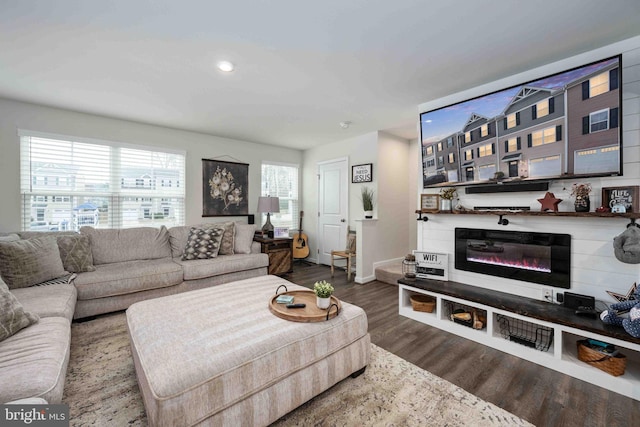 living room featuring hardwood / wood-style flooring