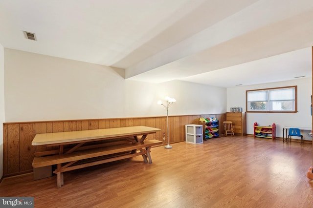 playroom featuring wood-type flooring