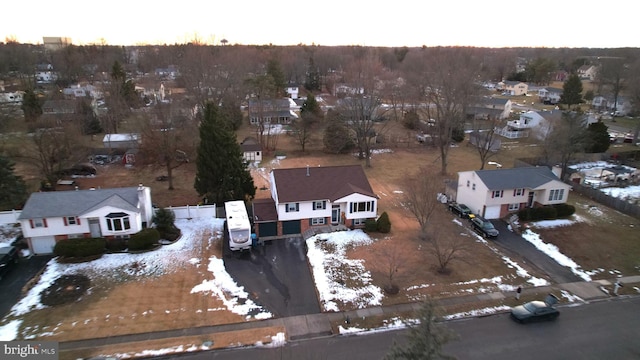 view of snowy aerial view