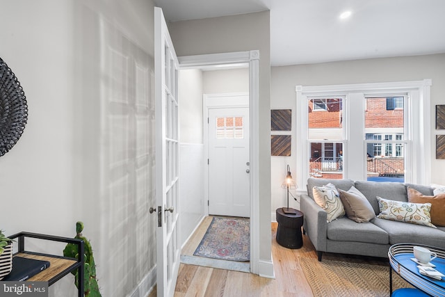 entryway featuring light hardwood / wood-style flooring