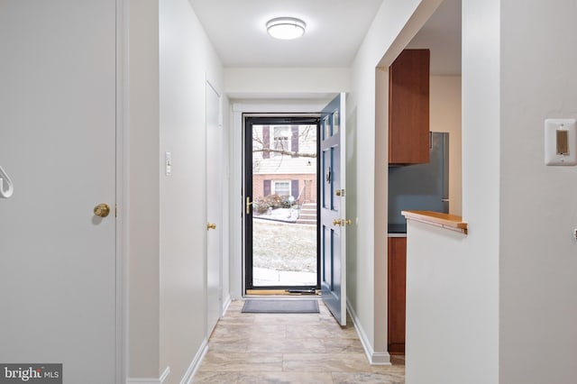 entryway with baseboards