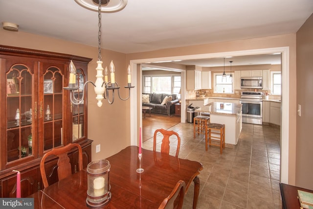 dining room featuring tile patterned floors