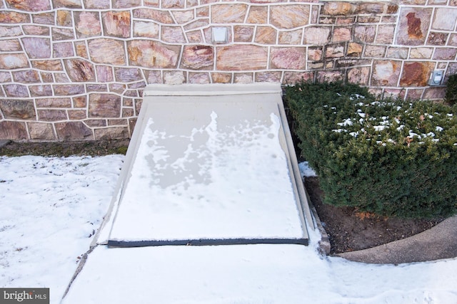 view of storm shelter