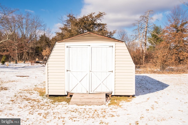 view of snow covered structure