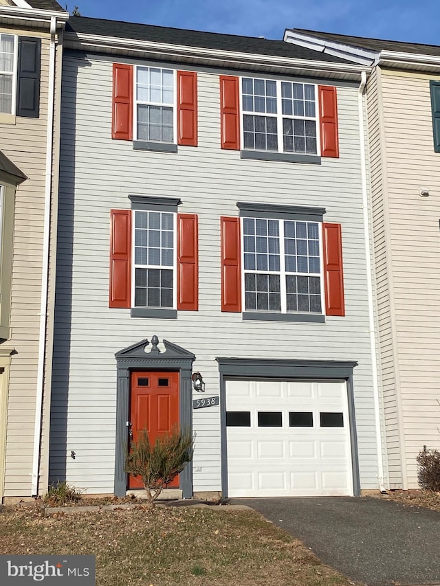 view of property featuring a garage