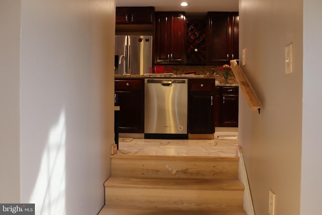 interior space featuring stainless steel appliances