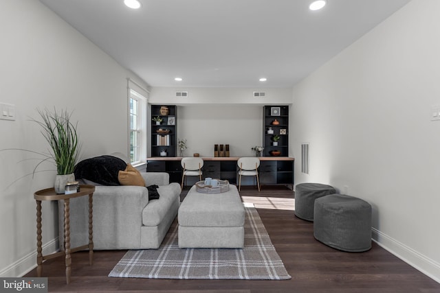 living room with wood-type flooring