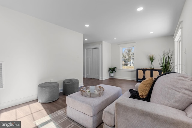 living room featuring hardwood / wood-style floors