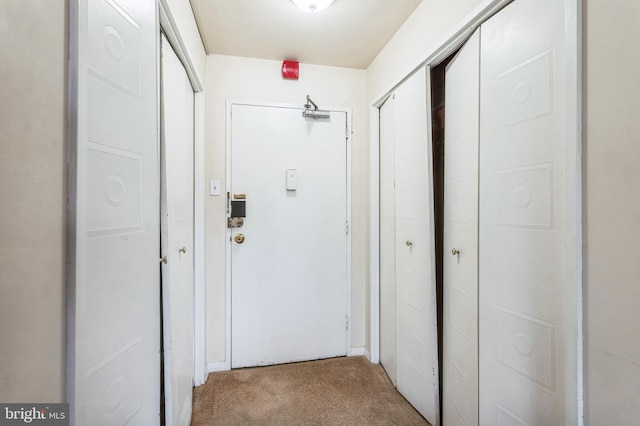 corridor with carpet flooring