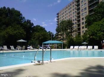 view of pool featuring a gazebo