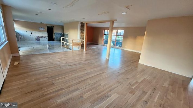 unfurnished room featuring light hardwood / wood-style flooring