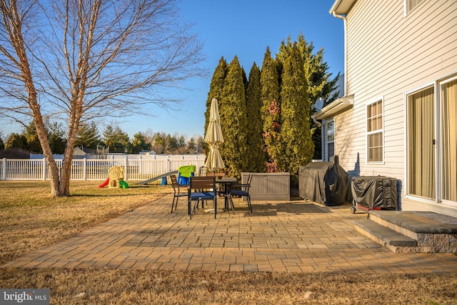 view of patio / terrace with area for grilling