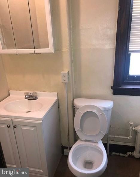 bathroom with vanity and toilet