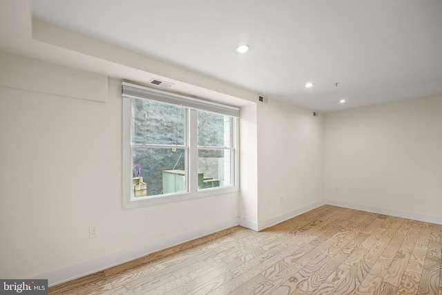 empty room featuring light hardwood / wood-style flooring