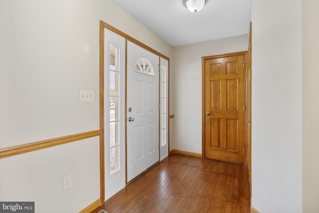 entrance foyer featuring wood-type flooring