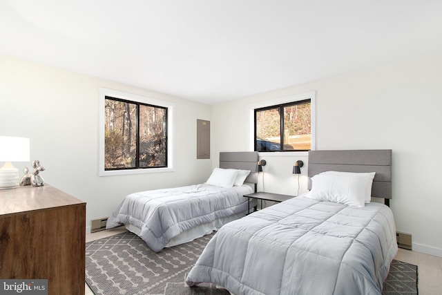 bedroom featuring a baseboard radiator