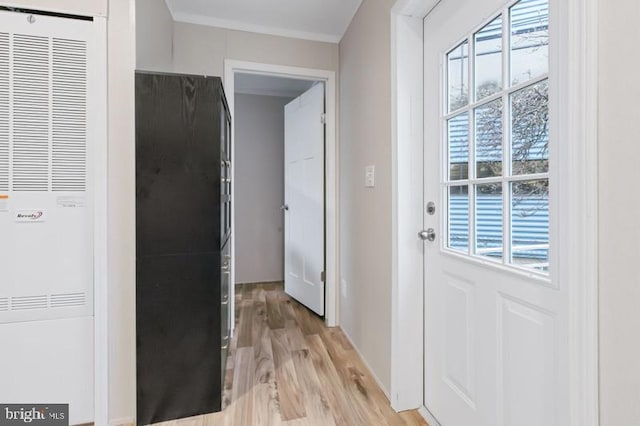 entryway with light hardwood / wood-style flooring