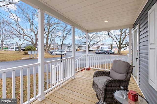 deck featuring covered porch