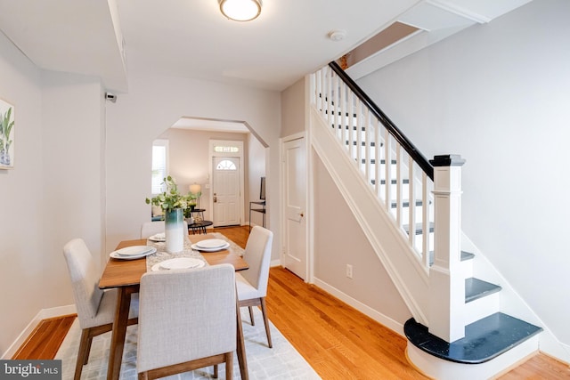 dining room featuring light wood-type flooring