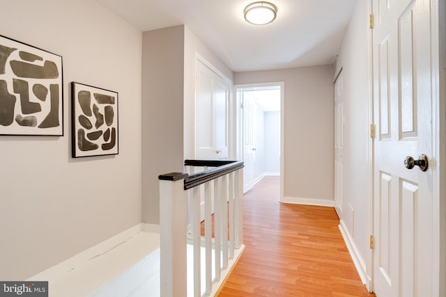 hall featuring light wood-type flooring