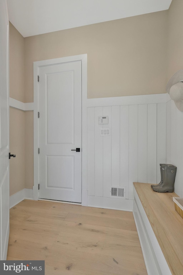 mudroom featuring light hardwood / wood-style flooring