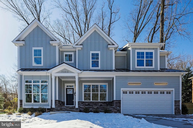 view of front of home with a garage