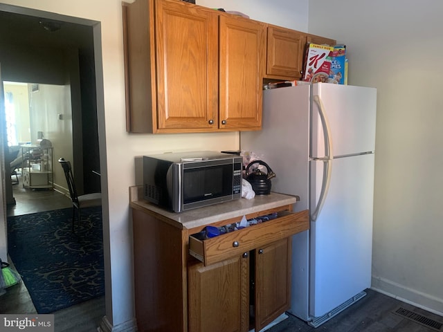 kitchen with white refrigerator