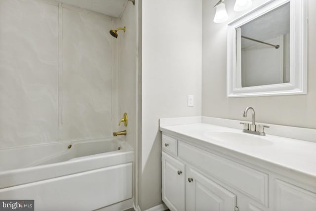 bathroom with shower / bath combination and vanity