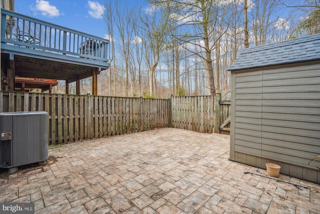 view of patio / terrace featuring central AC